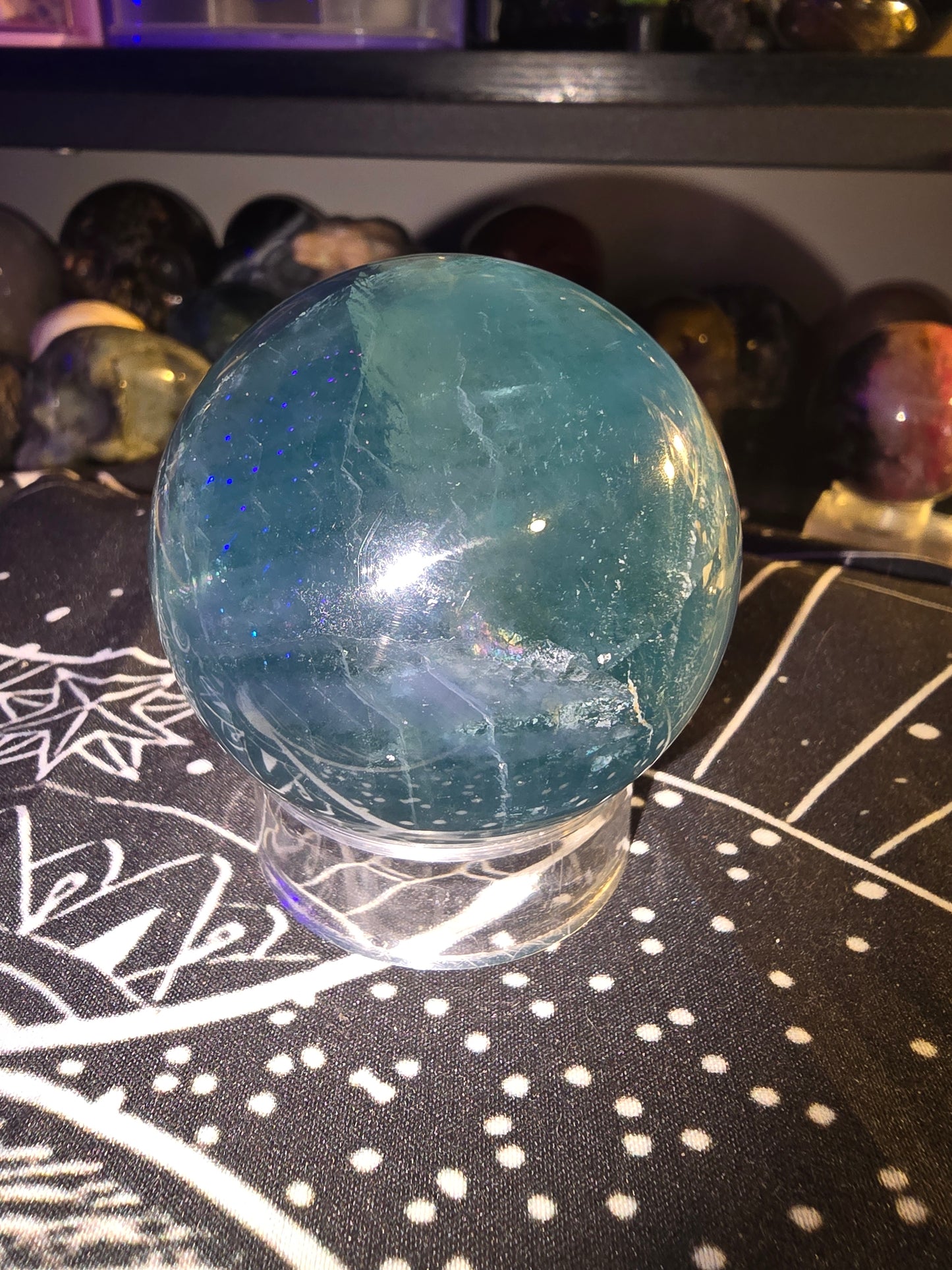 Blue and Green Fluorite Sphere
