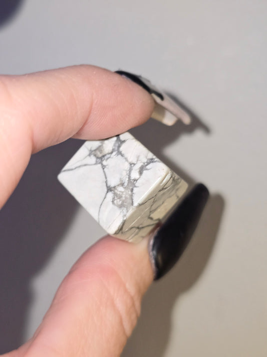 Howlite Cube Magnet | Crystal Desk & Home Décor