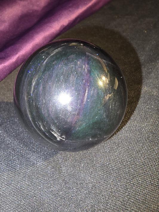 Rainbow Obsidian Sphere | Emotional Healing, Protection & Self-Discovery