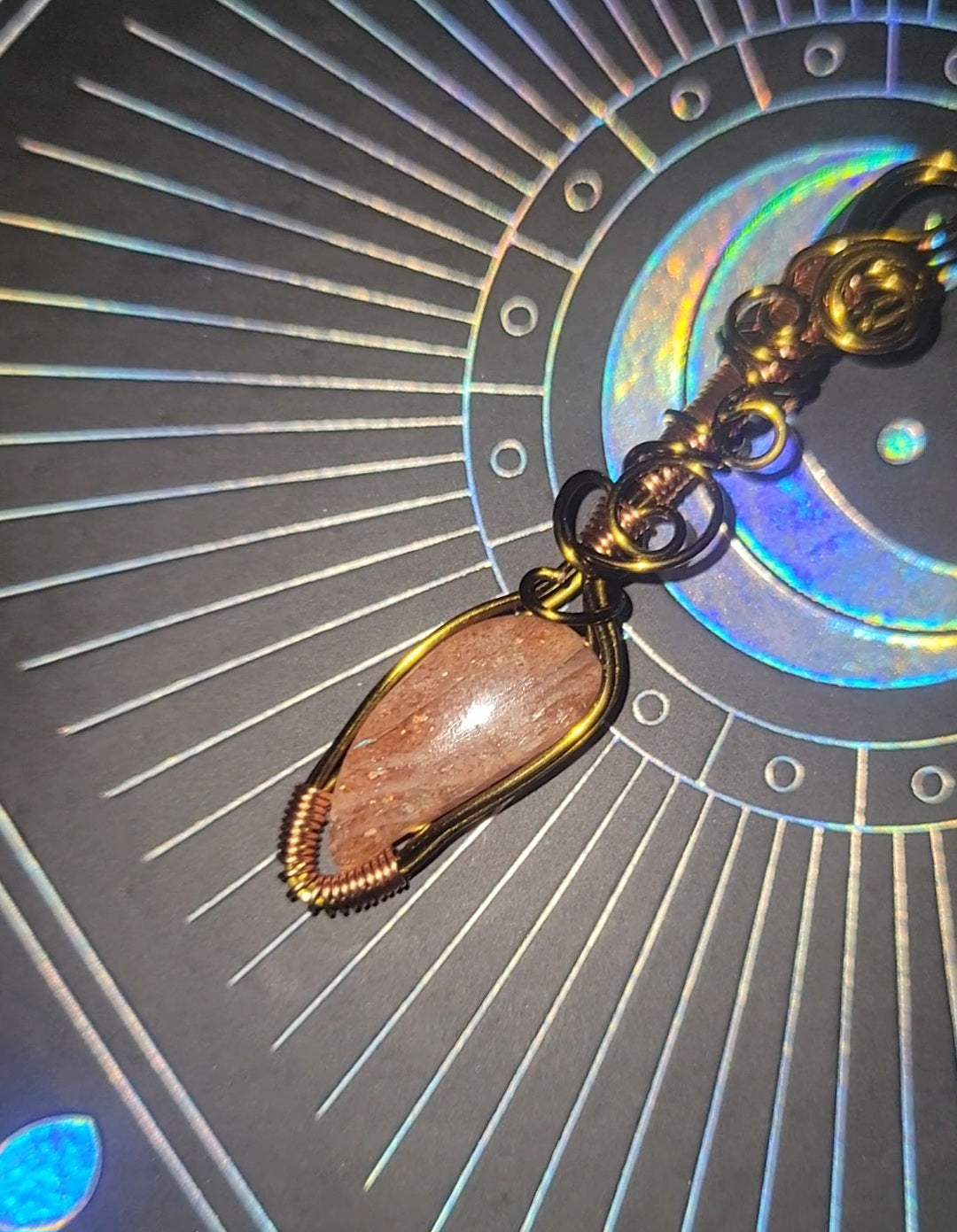 Sunstone Wrapped Pendant