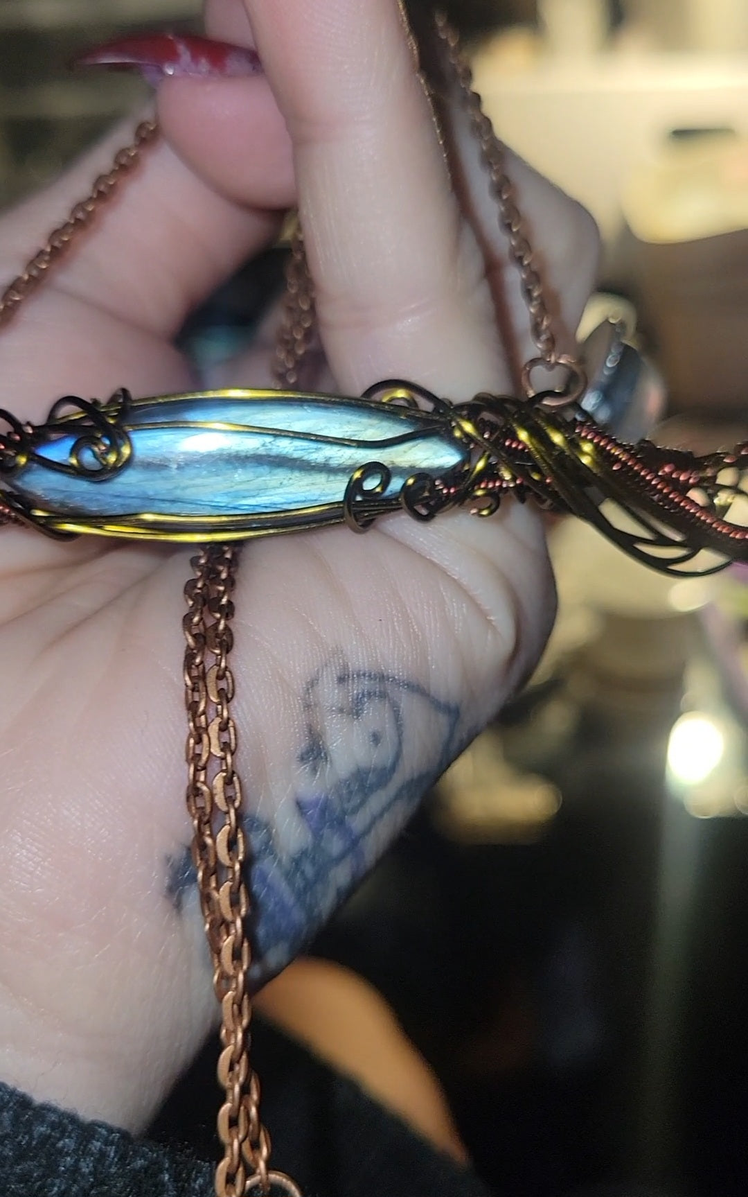 Copper Labradorite Pendant