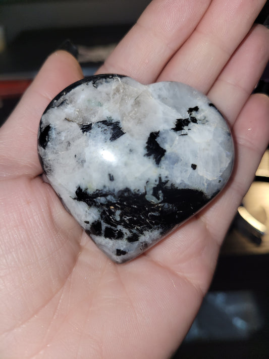 Moonstone Palm Stone Heart