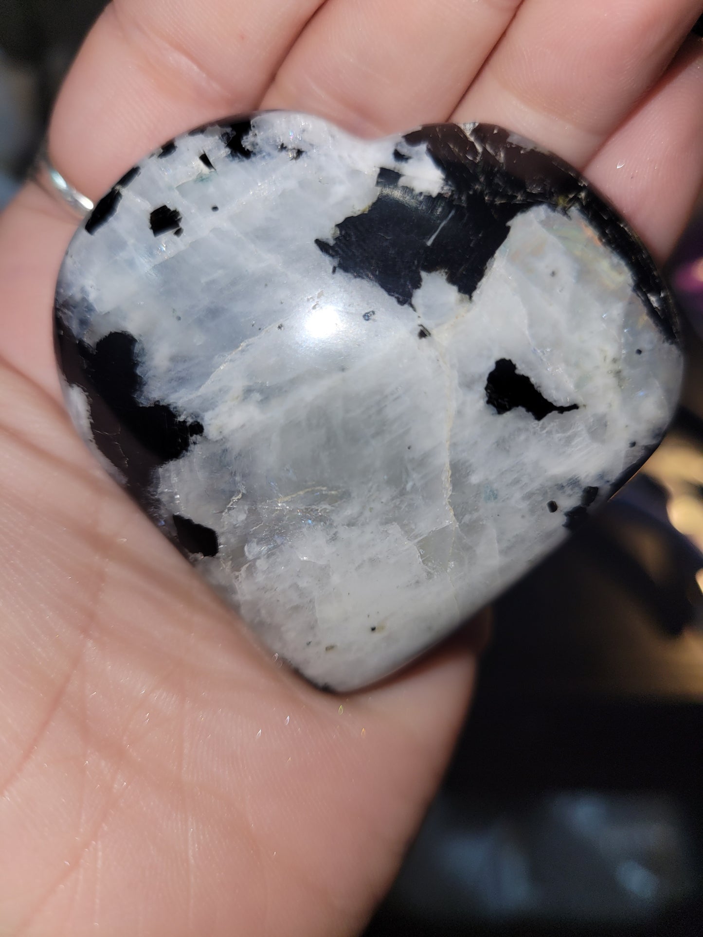 Moonstone Palm Stone Heart