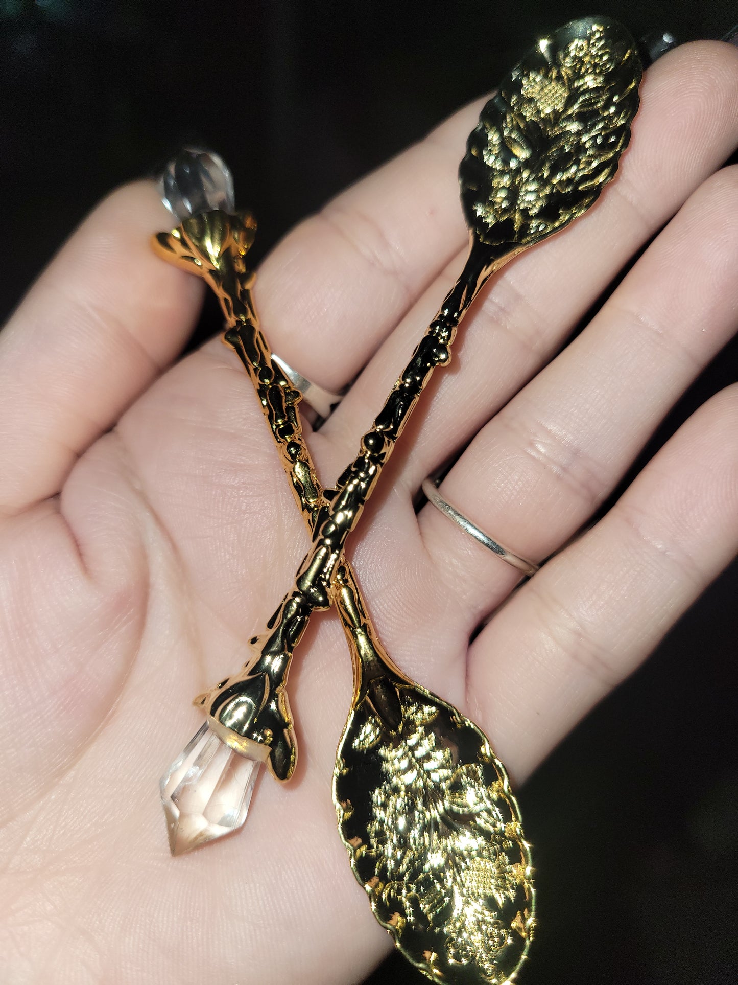 Gold Crystal Spoon