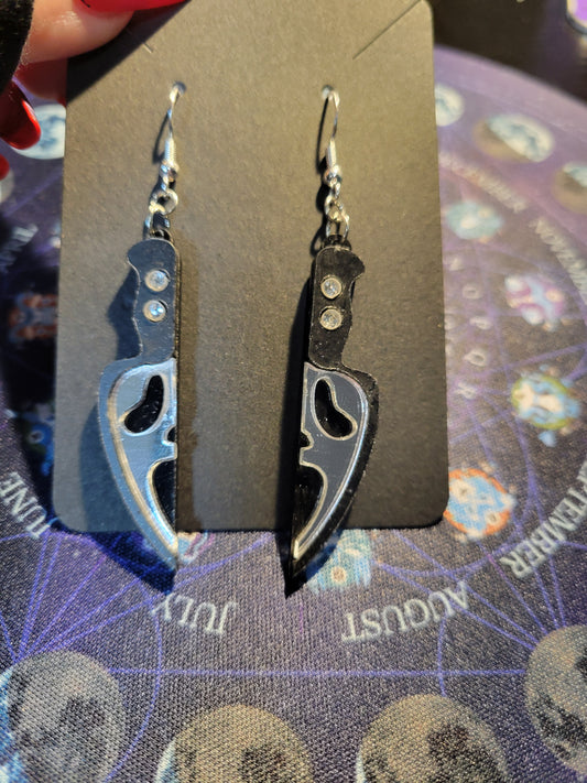 Ghost Face Halloween Earrings