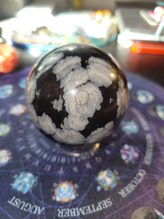 Snowflake Obsidian Sphere