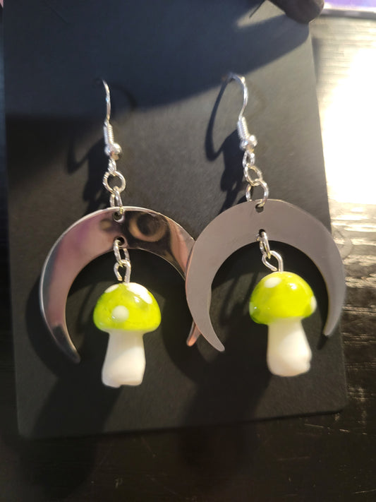 Mushroom & Moons Earrings