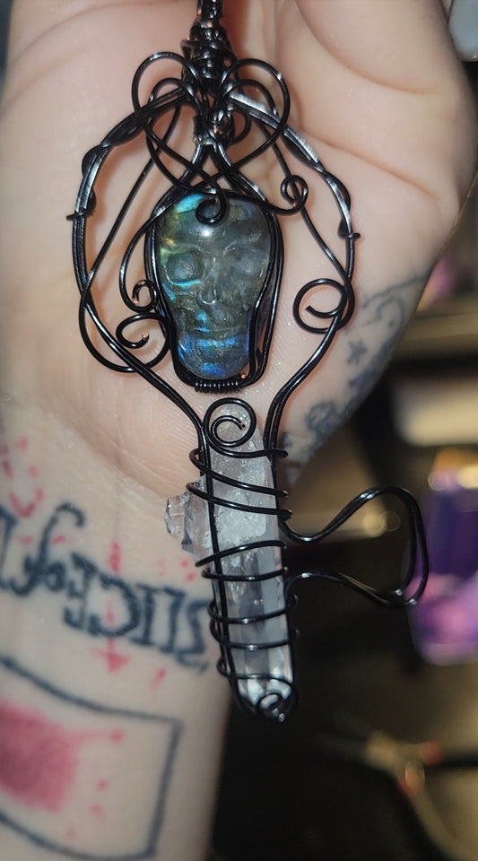 Labradorite Skull Key & Singing Lazer