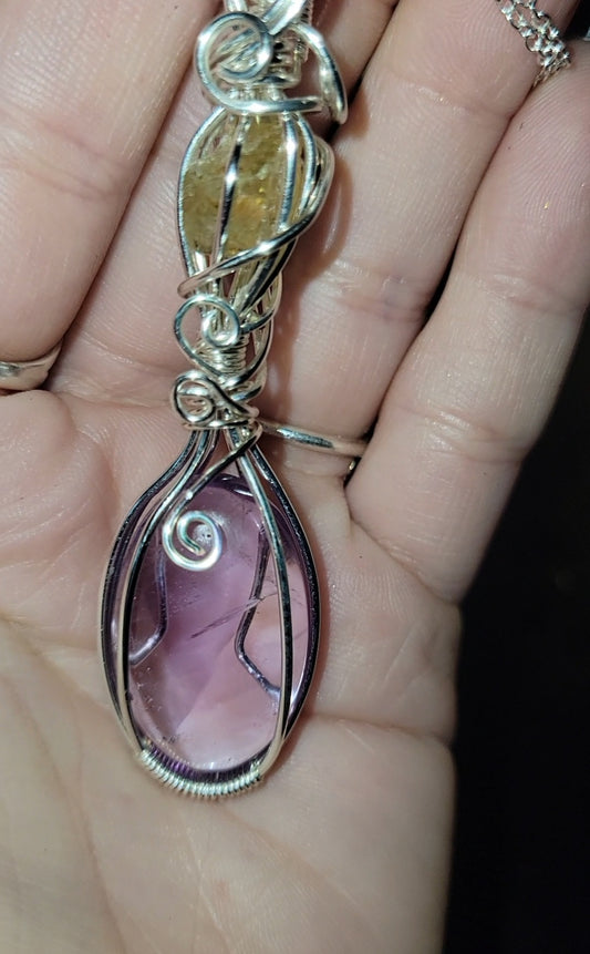 Ametrine & Yellow Apatite pendant