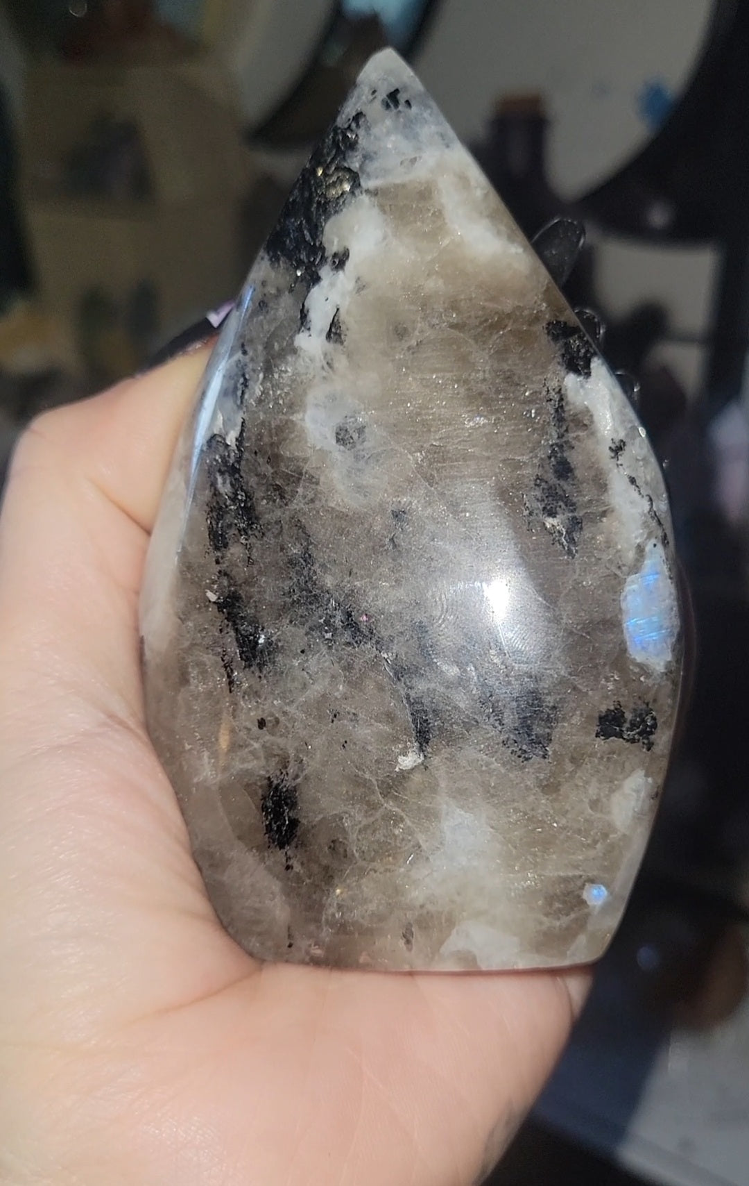 Smoky Moonstone Freeform Flame