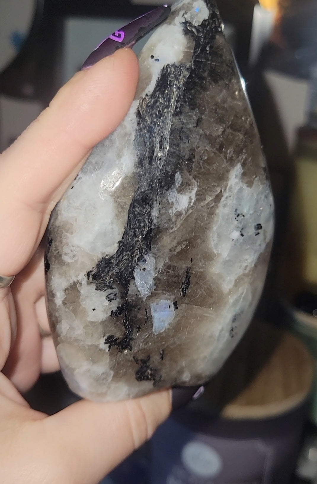 Smoky Moonstone Freeform Flame