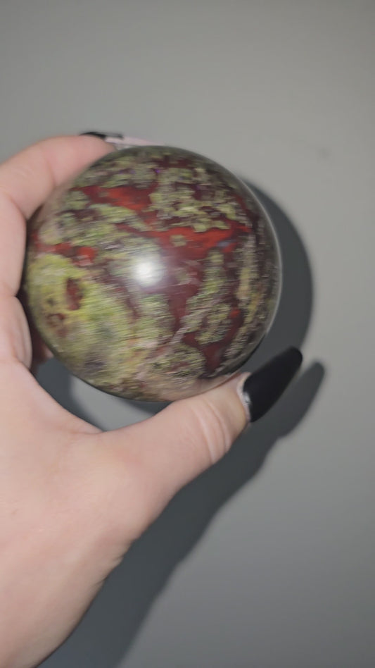 Dragon Bloodstone Sphere | Courage, Strength & Purpose