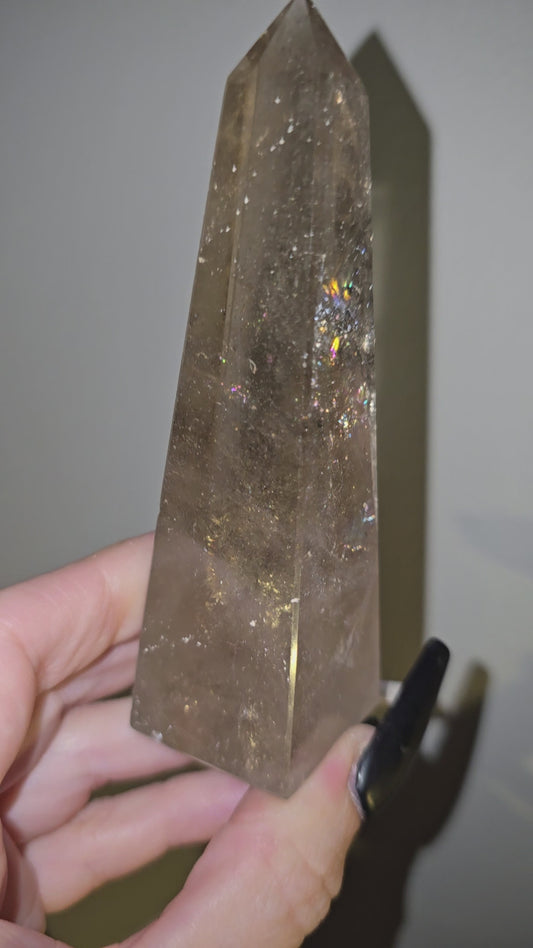 Rainbow Smoky Quartz Obelisk | Clarity, Hope & Grounded Transformation