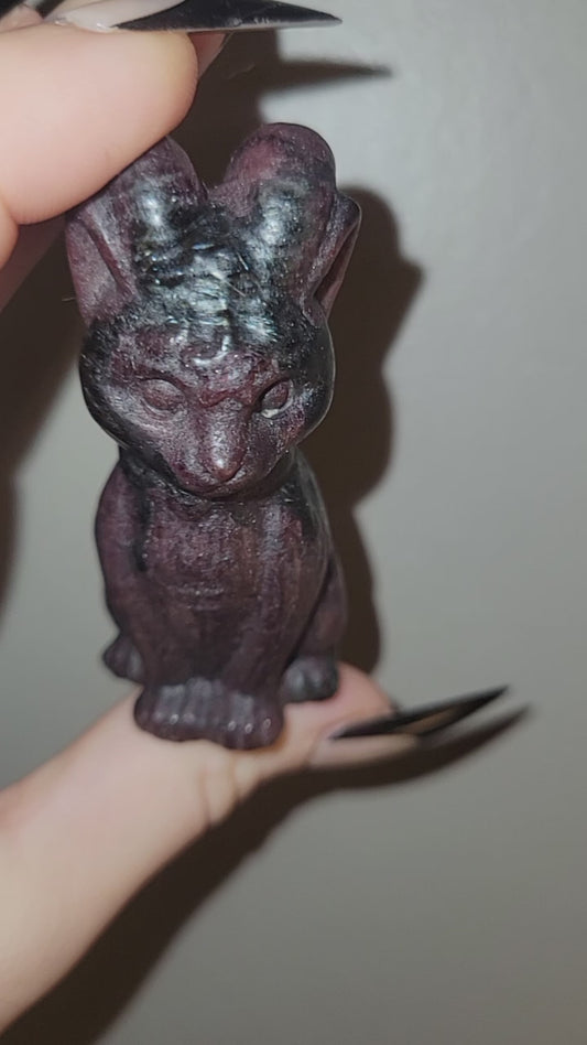 Garnet Arfvedsonite Demon kitty