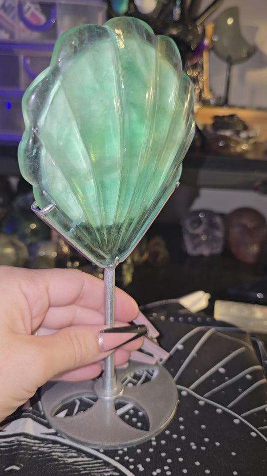 Green Fluorite Mirror on Stand