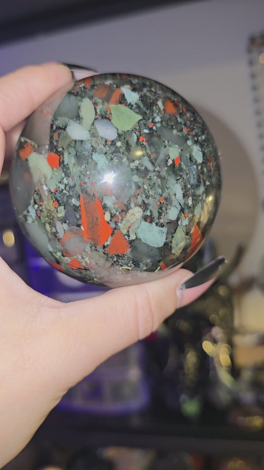 African Bloodstone Sphere 1