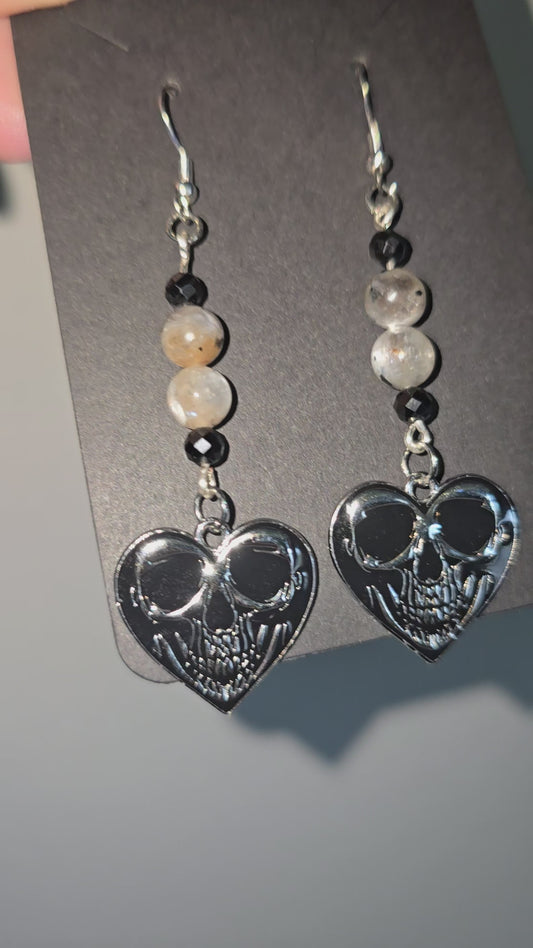 Sunstone Moonstone Earrings