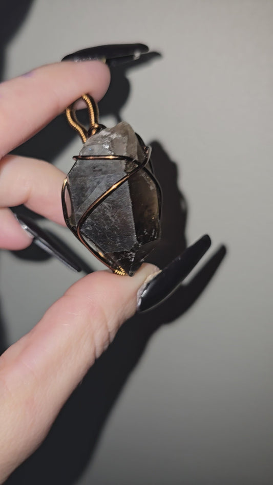 Raw Smoky Quartz Pendant | Grounding, Protection & Inner Strength