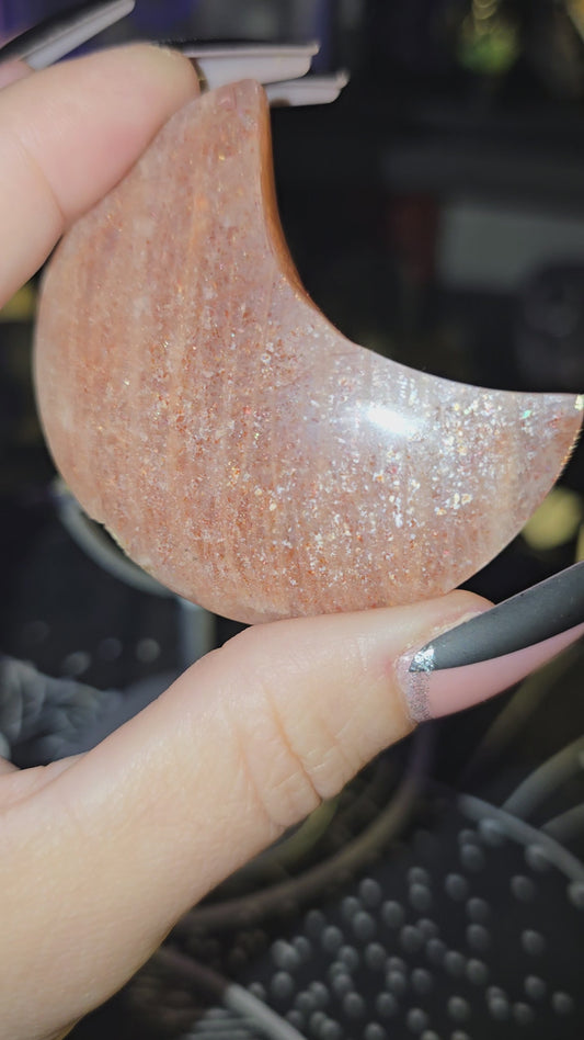 Sunstone Moon on Stand