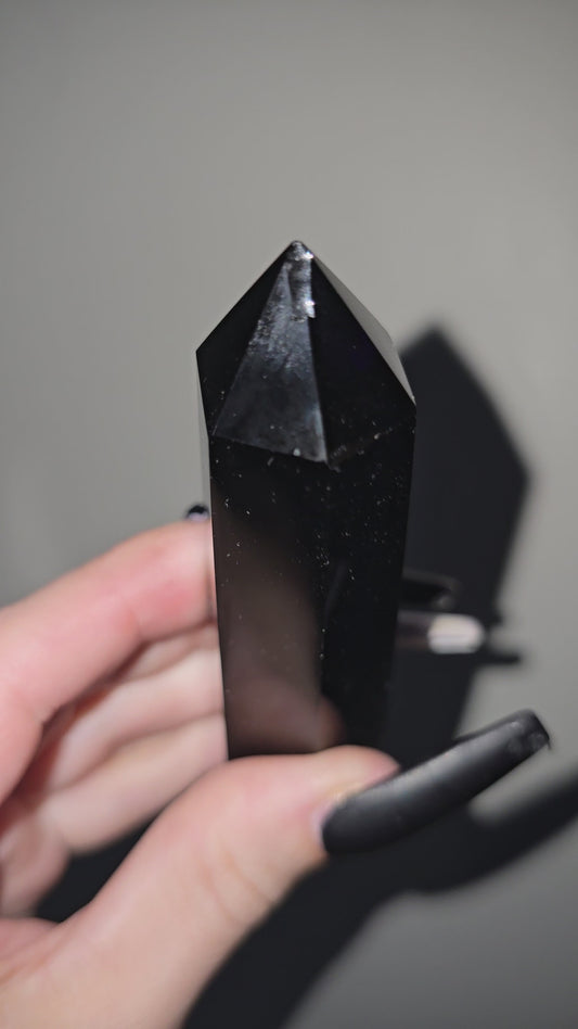 Black Obsidian Tower | Protection, Grounding & Shadow Work