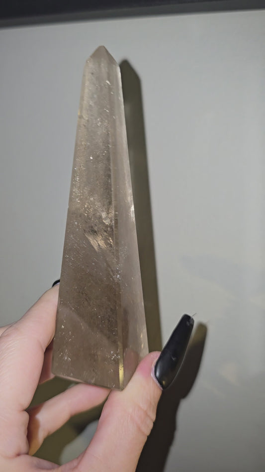 Light Smoky Quartz Obelisk | Clarity, Grounding & Gentle Strength