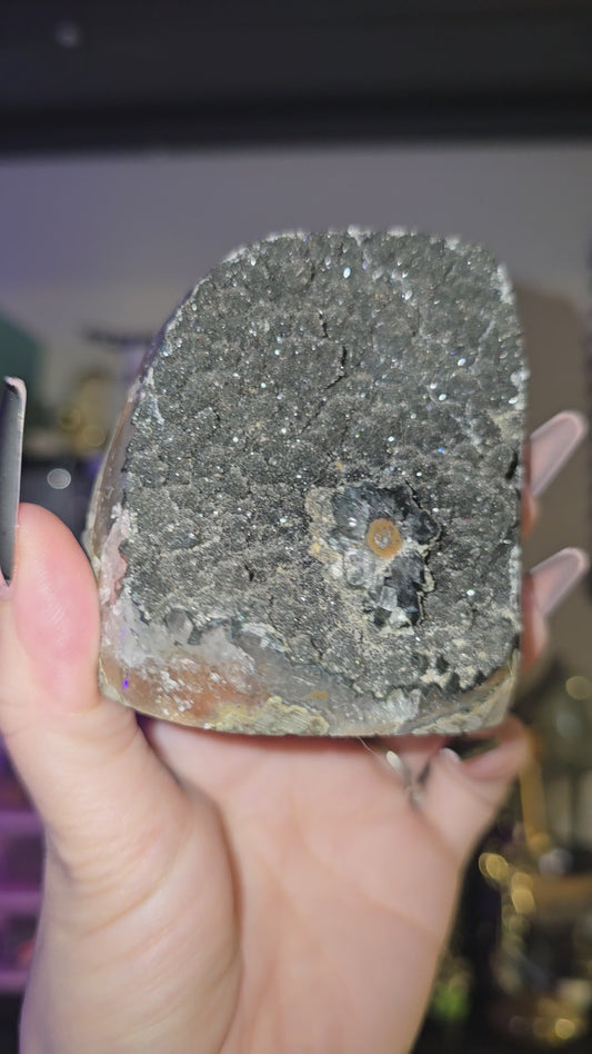 Black Amethyst Cut Base Stalagtite