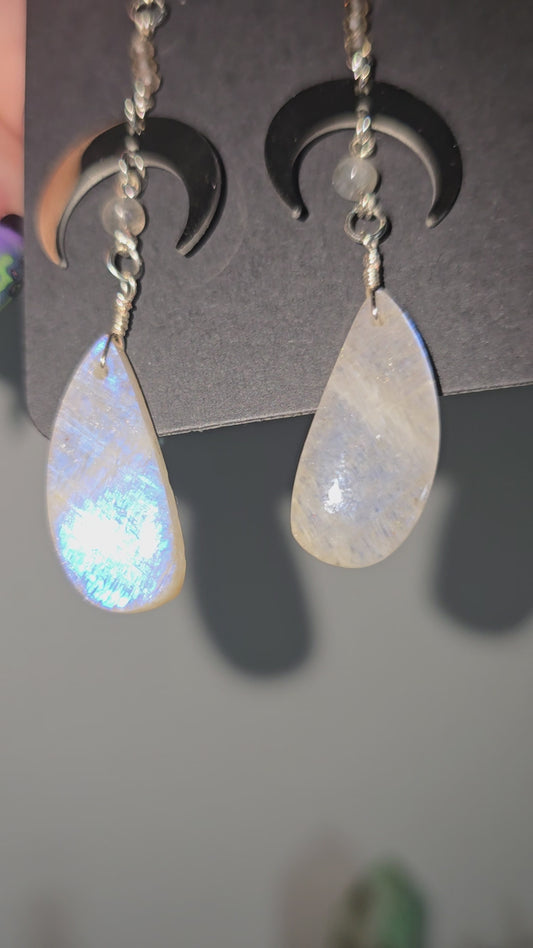 White Moonstone Earrings