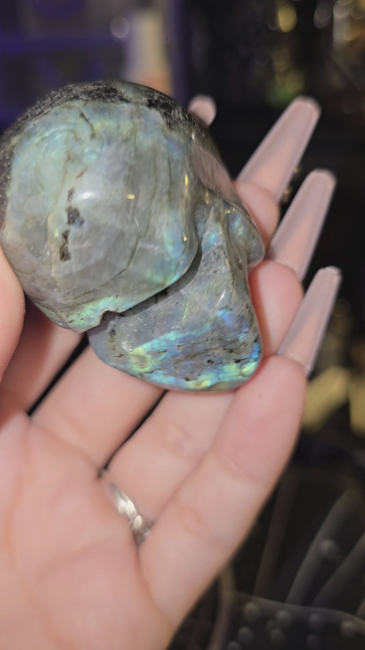 Labradorite Mini Skull 2 | Protection & Transformation Crystal