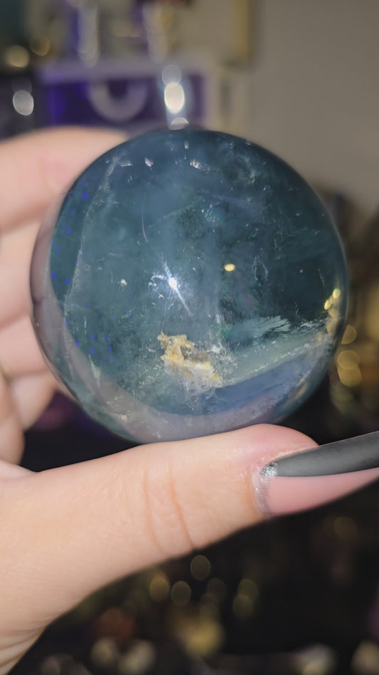 Blue and Green Fluorite Sphere