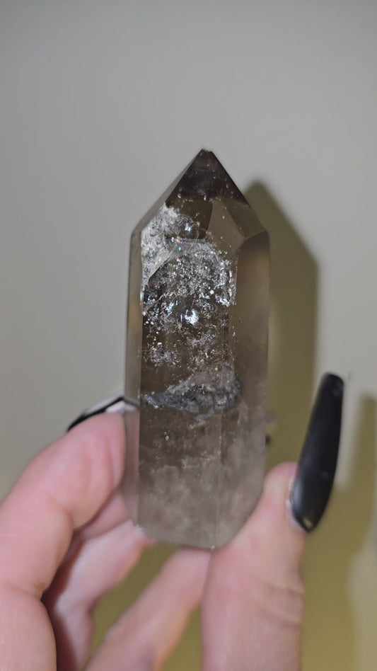 Rainbow Smoky Quartz Tower | Clarity, Grounding & Hidden Light