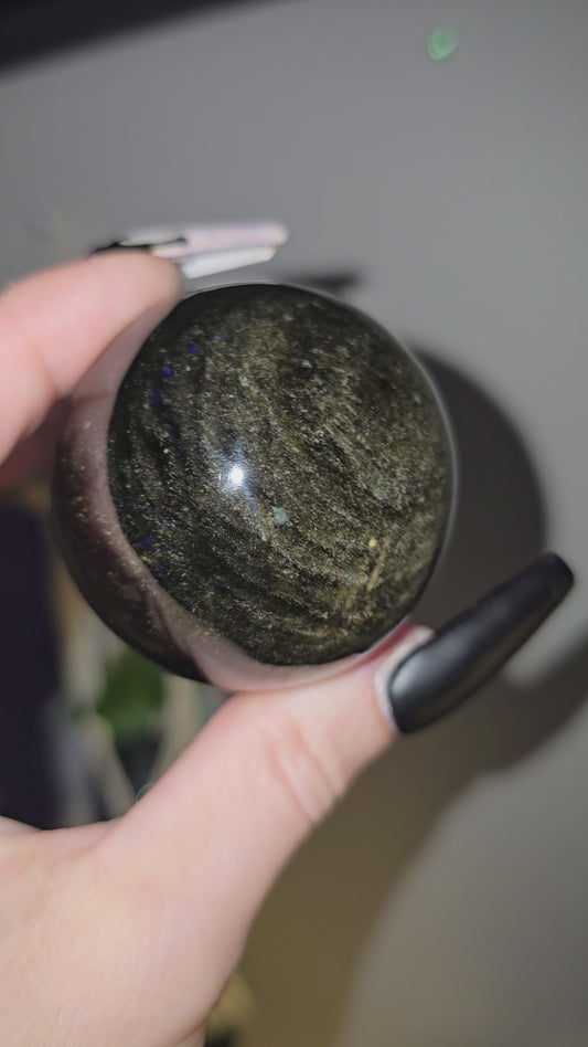 Gold Sheen Obsidian Sphere | Personal Power, Clarity & Protection