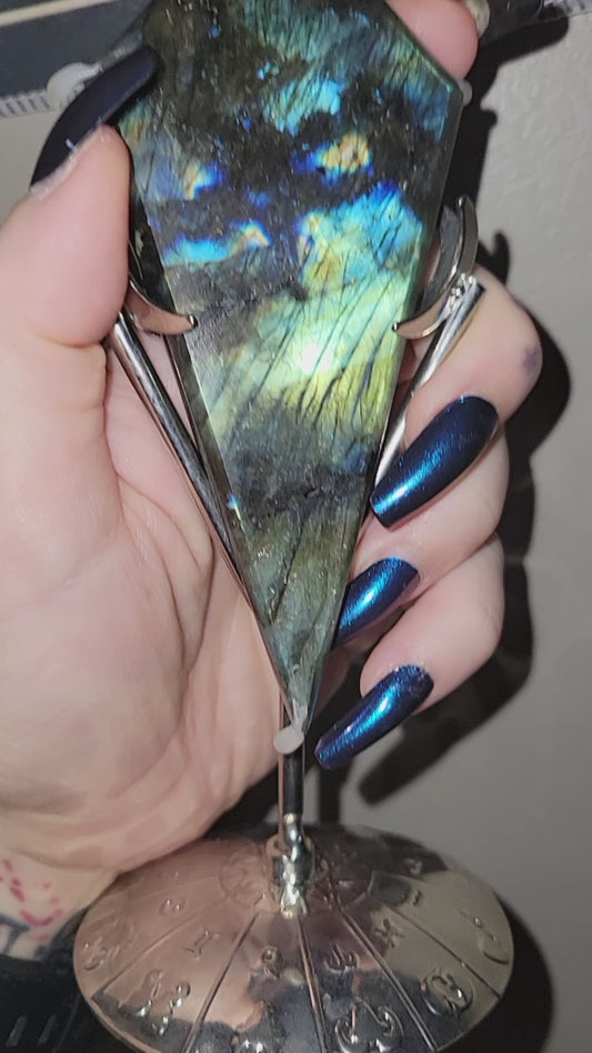 Labradorite Diamond Freeform on Stand