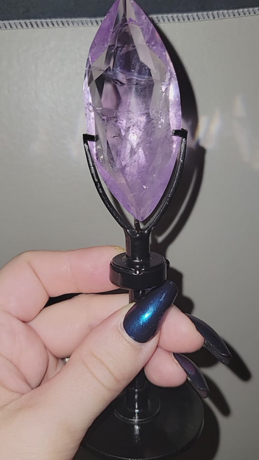 Facet Cut Amethyst with Spinning Stand