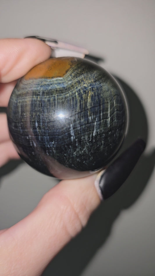 Blue Tiger Eye Sphere | Focus, Confidence & Clear Communication