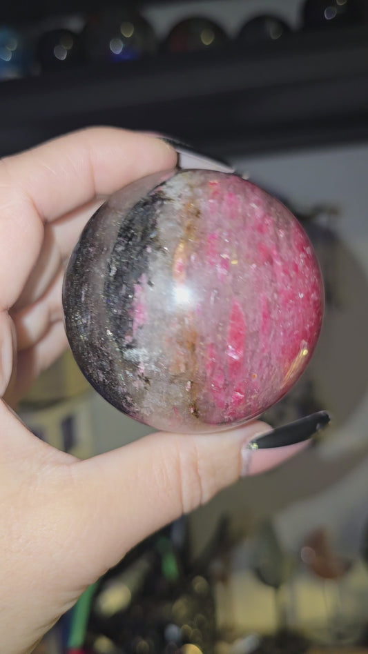 Icy Rhodonite Sphere 2