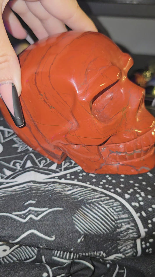 Red Jasper Skull