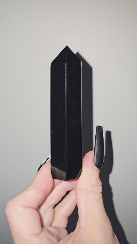 Black Obsidian Tower | Protection & Grounding | Paulinna Vibes