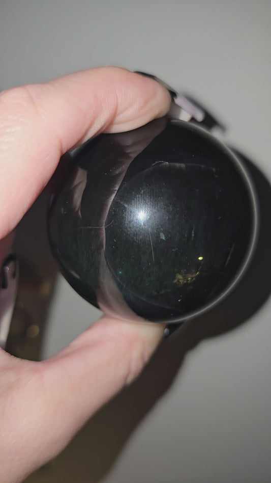 Rainbow Obsidian Sphere | Emotional Healing, Protection & Self-Discovery