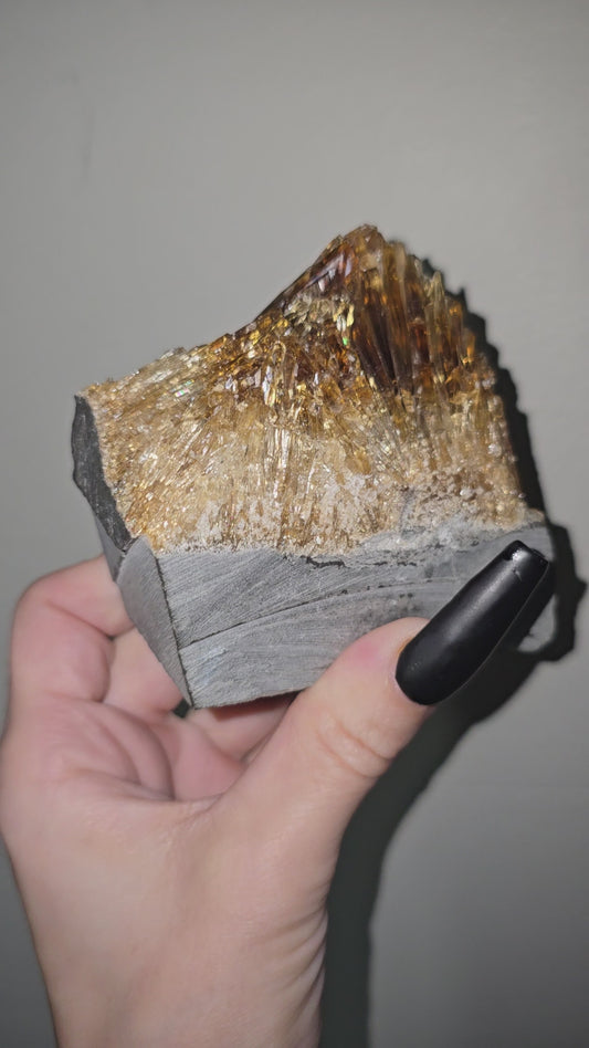 Raw Amber Calcite Specimen | Confidence, Motivation & Personal Growth