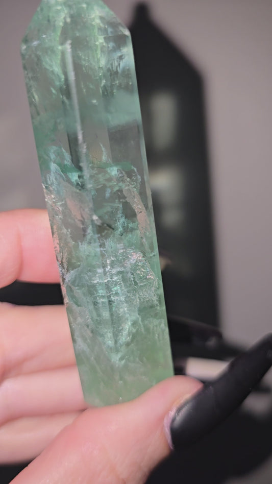 High Clarity Green Fluorite Tower | Focus, Growth & UV Reactive Beauty