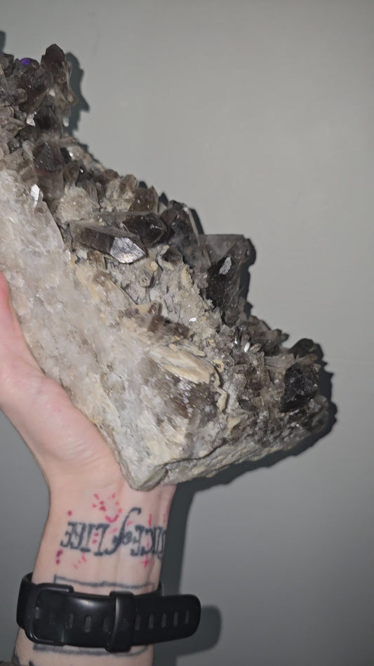 Large Smoky Quartz Cluster | 11-Inch Collector Statement Piece