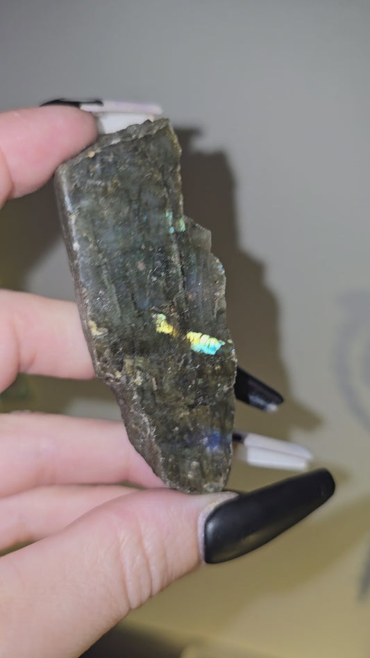 Raw & Polished Labradorite Specimen | Intuition, Transformation & Hidden Potential