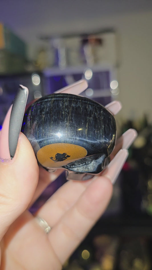 Blue Tigers Eye Skull mini 1