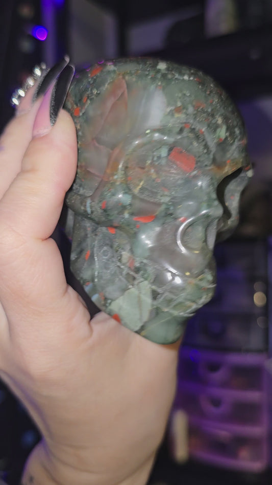 African Bloodstone Skull