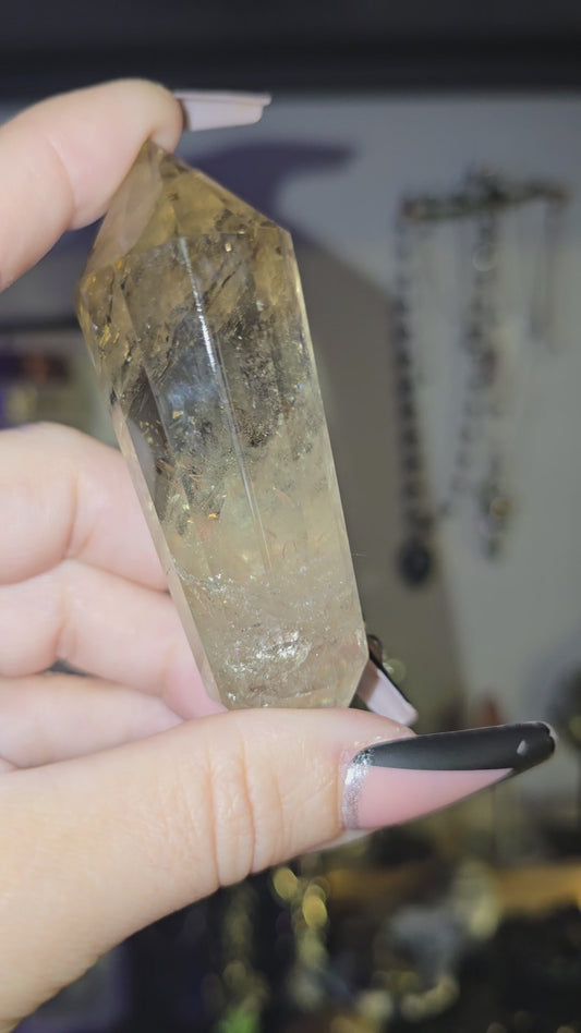 Smokey Quartz Double Point Vogel cut