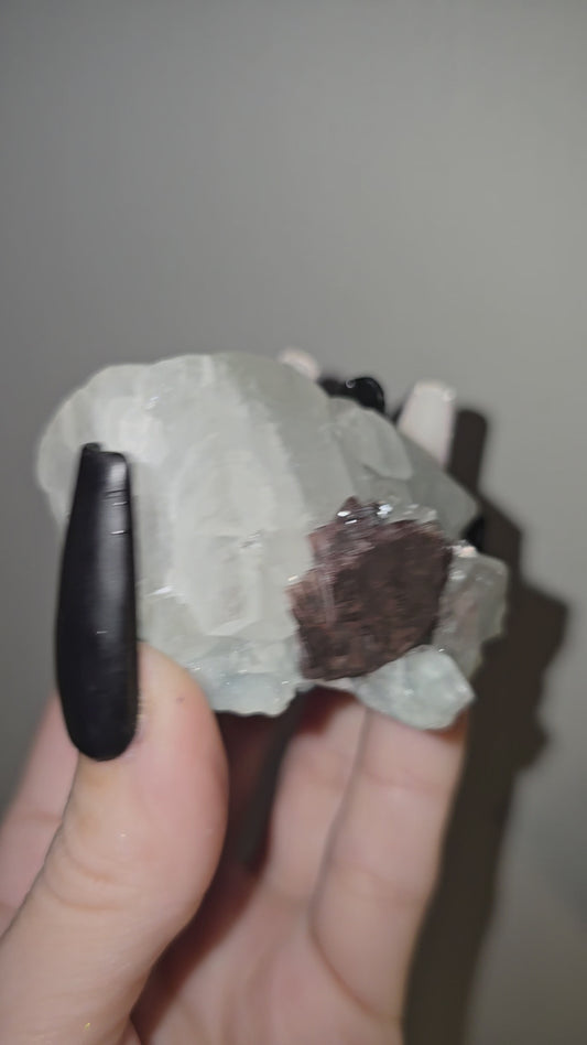 Calcite with Hematite & Diamond Apophyllite | Clarity, Grounding & Spiritual Insight