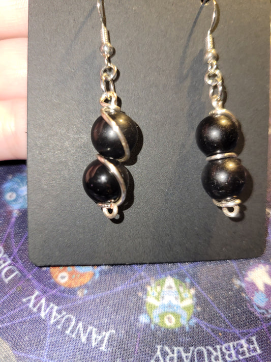 Rainbow obsidian earrings