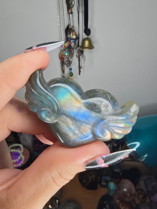 Labradorite Carved Heart