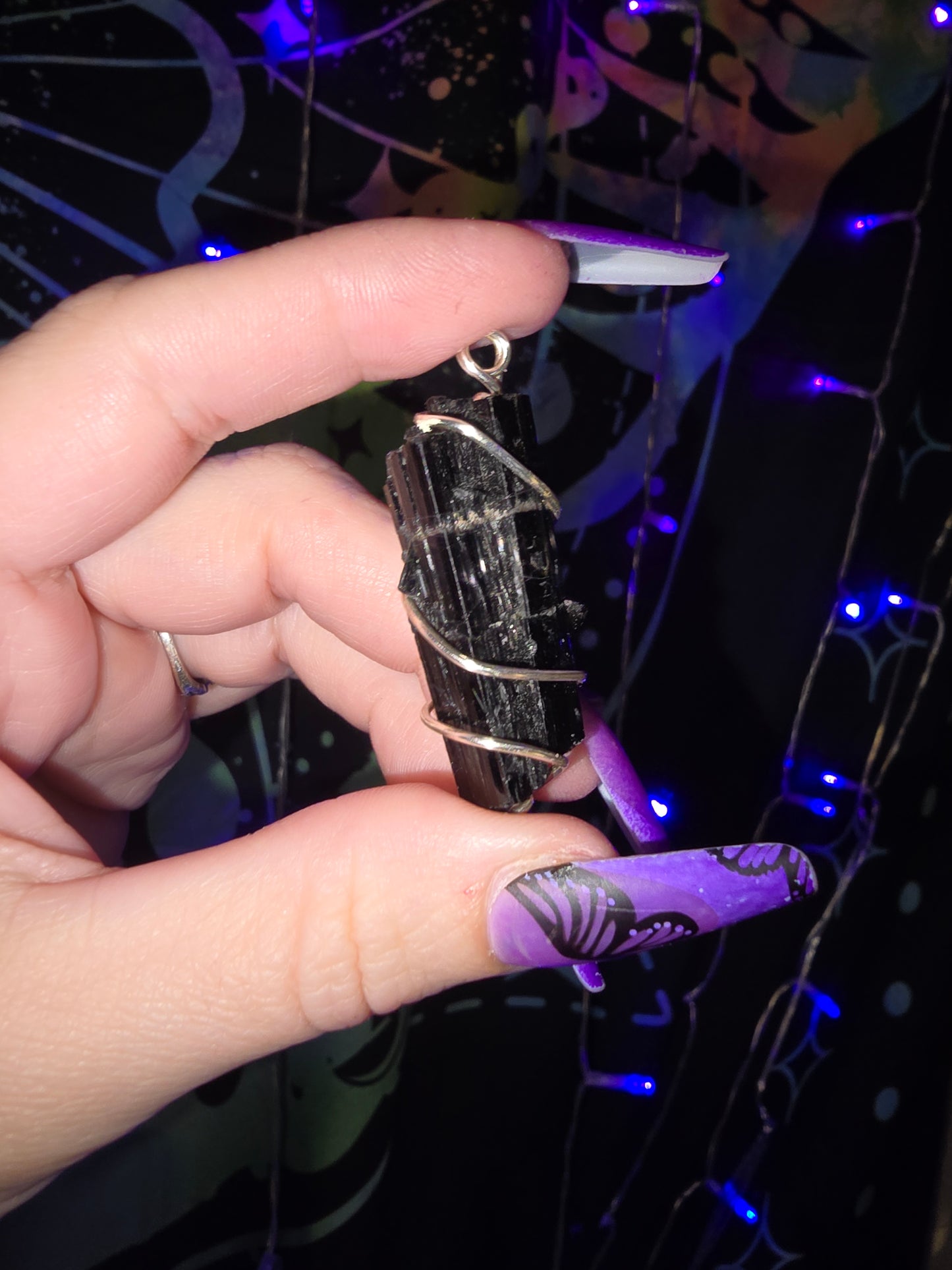 Black Tourmaline Wrapped Pendant