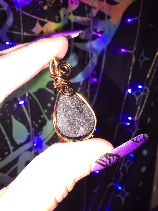 Agni Manitite Tektite Wrapped Pendant